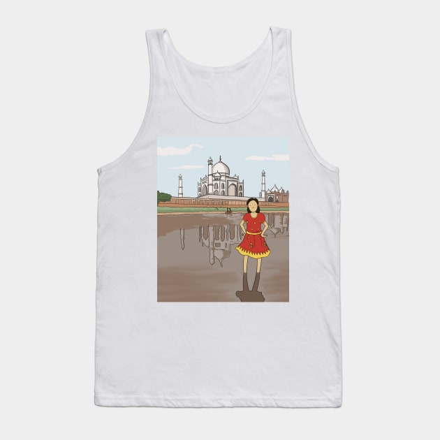 The Taj Mahal in India: girl standing in Yamuna river Tank Top by smithandco